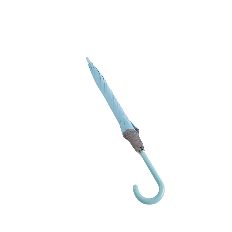 Piccolo Pongee azzurro fresco, con striscia riflettente Ombrello dritto-0E6B0037