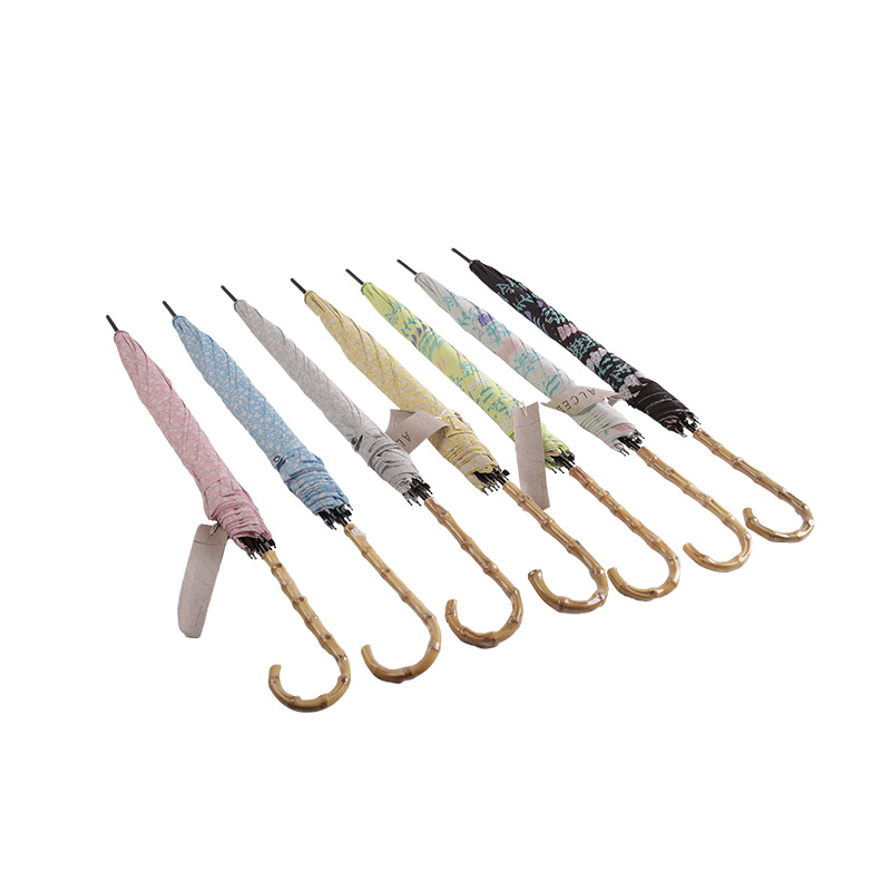 Economico Pongee con ombrello dritto rivestito UV-0E6B0106