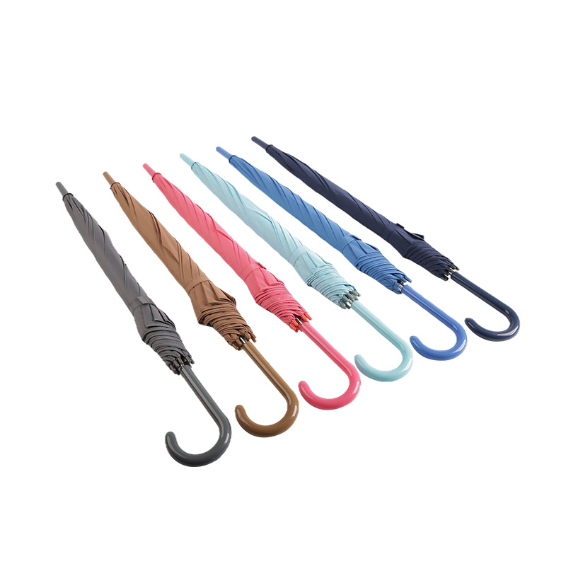 Ombrello dritto Pongee stile palazzo blu scuro-0E6B0188