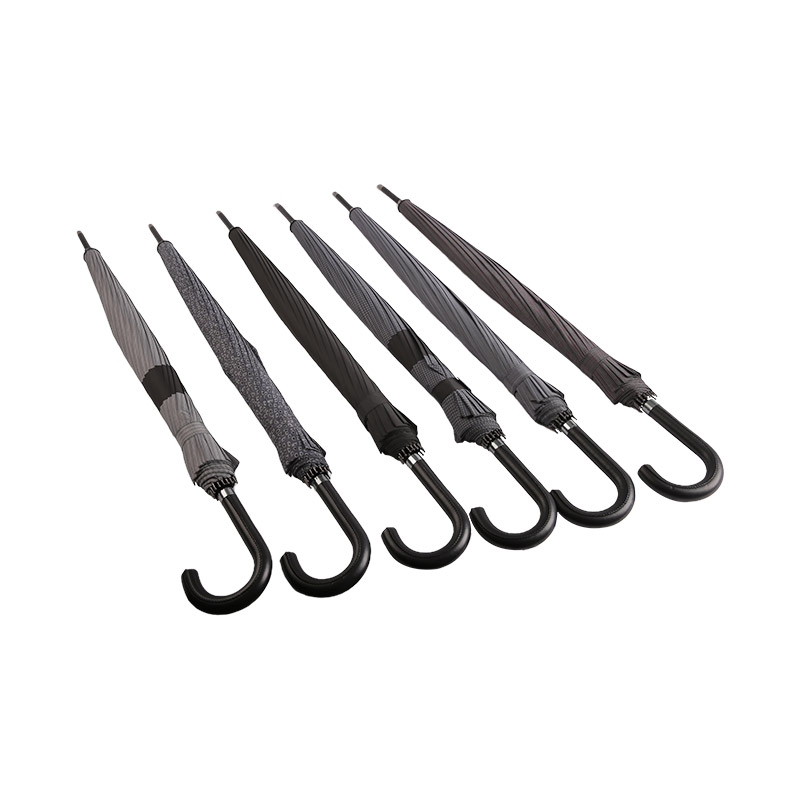 Ombrello dritto Pongee color caffè scuro facile da riparare-0E6B0318