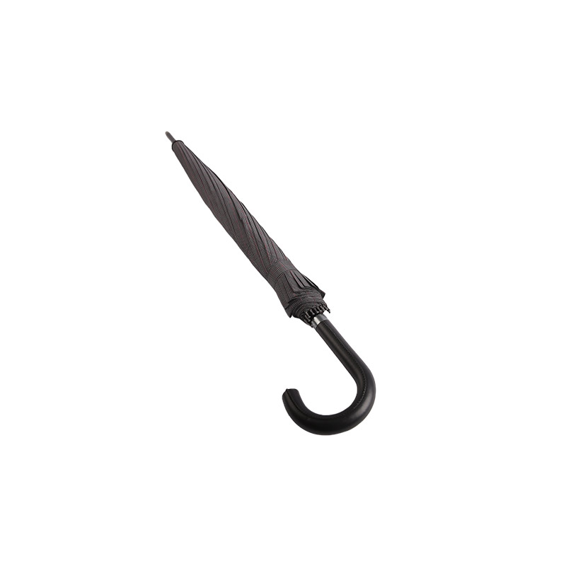 Ombrello dritto Pongee color caffè scuro facile da riparare-0E6B0318