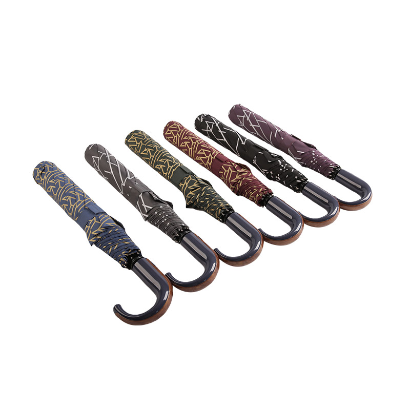 Geometric Patterns Pongee Ombrello a due pieghe-0E6B0412