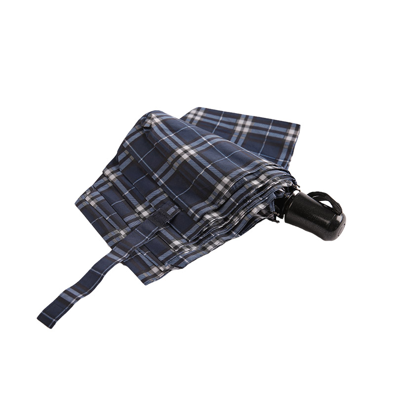 Striped Lattice Shrink Pongee Ombrello triplo-0E6B0432