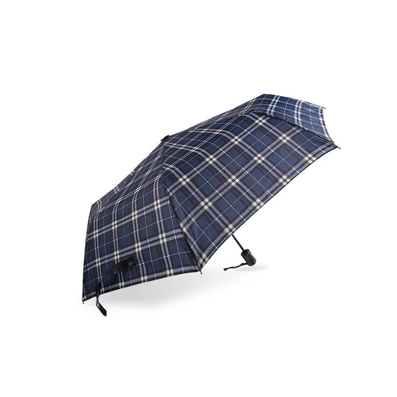 Striped Lattice Shrink Pongee Ombrello triplo-0E6B0432