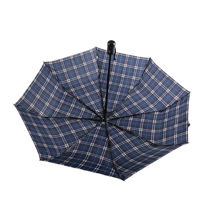 Striped Lattice Shrink Pongee Ombrello triplo-0E6B0432