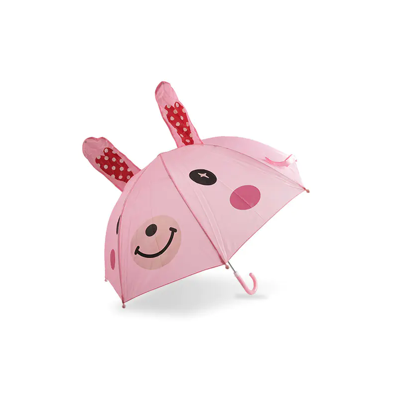 Ombrello per bambini in poliestere rosa simpatico orso coniglietto-0E6B0672 Ombrello per bambini in poliestere rosa simpatico orso coniglietto-0E6B0672